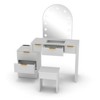 AEELLEEA Makeup Vanity Desk with Mirror Lights Glass Tabletop Vanity Table Modern Makeup Desk with Drawers for Bedroom White US Plug - 2 of 4