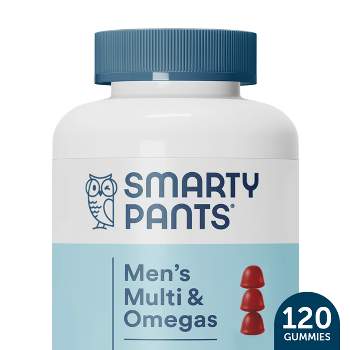 SmartyPants Men's Multi & Omega 3 Fish Oil Gummy Vitamins with D3, C & B12 - 120 ct