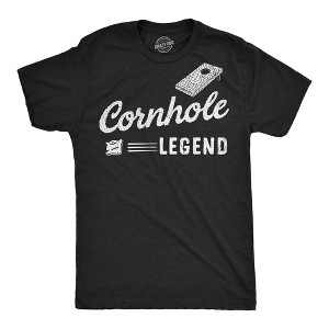 Mens Funny T Shirts Cornhole Legend Sarcastic Lawn Game Graphic Novelty Tee For Men - Crazy Dog Men's T Shirt For Fourth Of July Black L - 1 of 4