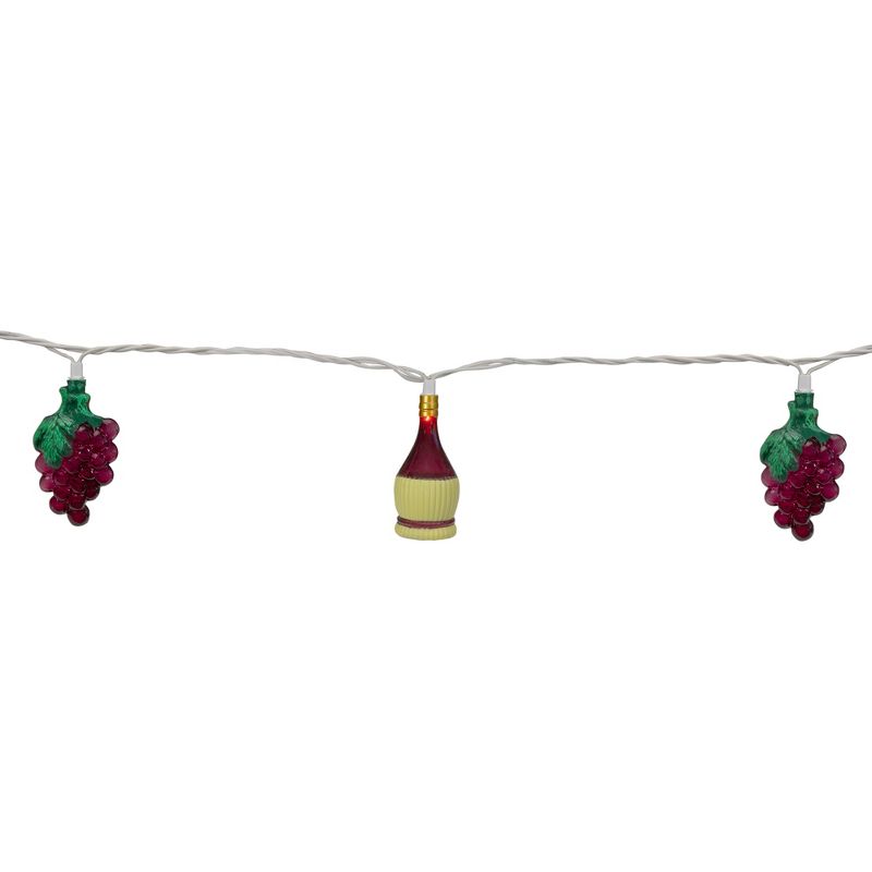 Northlight 10-Count Grape and Wine Bottle Novelty String Christmas Light Set, 7.5ft White Wire, 3 of 5