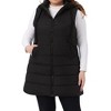 Agnes Orinda Women's Plus Size Quilted Hooded Sleeveless Zip-up Casual Long Puffer Vest with Pockets - 2 of 4