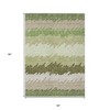 Beige And Olive Green Striped Washable Indoor Outdoor Area Rug - 3 of 4