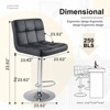 DOMETOUR Bar Stools Set of 2, Counter Height Barstools,Square Seat Cushion Barstool with Back, Height Adjustable PU Leather Swivel Barstool - 3 of 4