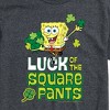 Men's SpongeBob Squarepants Luck Of The Square Pants Short Sleeve Graphic T-Shirt - Heather Charcoal - Large - 2 of 4