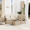 vidaXL Garden Sofa Set Beige PE rattan Medium Modular Garden Sofa Set - 2 of 4
