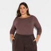 Women's Slim Fit Long Sleeve Round Neck T-Shirt - Wild Fable™ - 2 of 3