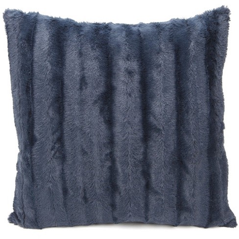 Navy blue fur discount pillow