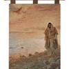 Manual Woodworkers and Weavers "In the World But Not of the World" Wall Hanging, 26" x 36" , Woven Cotton Tapestry with Finial Rod - 2 of 3