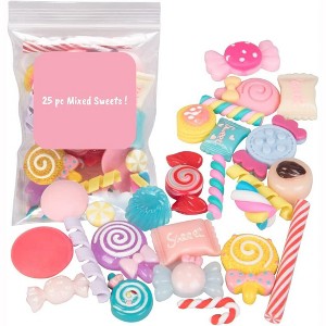 Scrapbooking Charms - 25pc Cute Mixed Sweets - Great for Arts and Crafts, School Projects, Scrapbooking Beads, DIY Decorations, Resin- Adults and Kids - 1 of 3