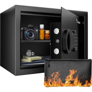 Bonsaii Safe Box with Fireproof Bag, Home Safe with Removable Shelf for Money Documents Jewelry Valuables, 0.6 Cubic Feet, 9.84"D x 13.78"W x 9.84"H - 1 of 4