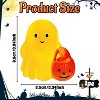 Hachikiko Cute Ghost Statue with Pumpkin Bucket,Whimsical Halloween Decor Figurine for Home & Gift - 3 of 4