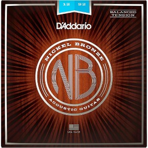 D'Addario NB1252BT Nickel Bronze Acoustic Guitar Strings - Balanced Tension Light 12 - 52 - 1 of 3