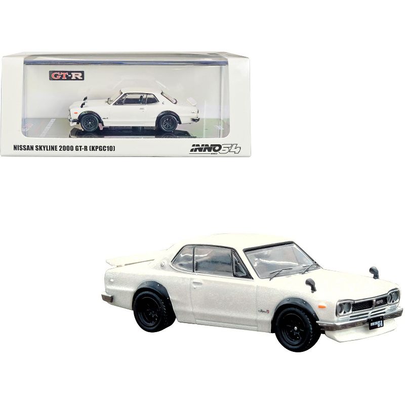 Nissan Skyline 2000 GT-R (KPGC10) RHD (Right Hand Drive) White 1/64 Diecast Model Car by Inno Models, 1 of 4