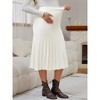 INSPIRE CHIC Women's Maternity Sweater Skirt A Line Over the Belly Knit Midi Pregnancy Pleated Skirts - 3 of 4