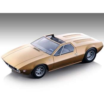 1966 De Tomaso Mangusta Spyder Gold Metallic Limited Edition to 40 pieces Worldwide 1/18 Model Car by Tecnomodel