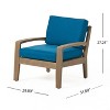 Christopher Knight Home Grenada Outdoor Acacia Wood Club Chairs with Cushions (Set of 4) - 3 of 4