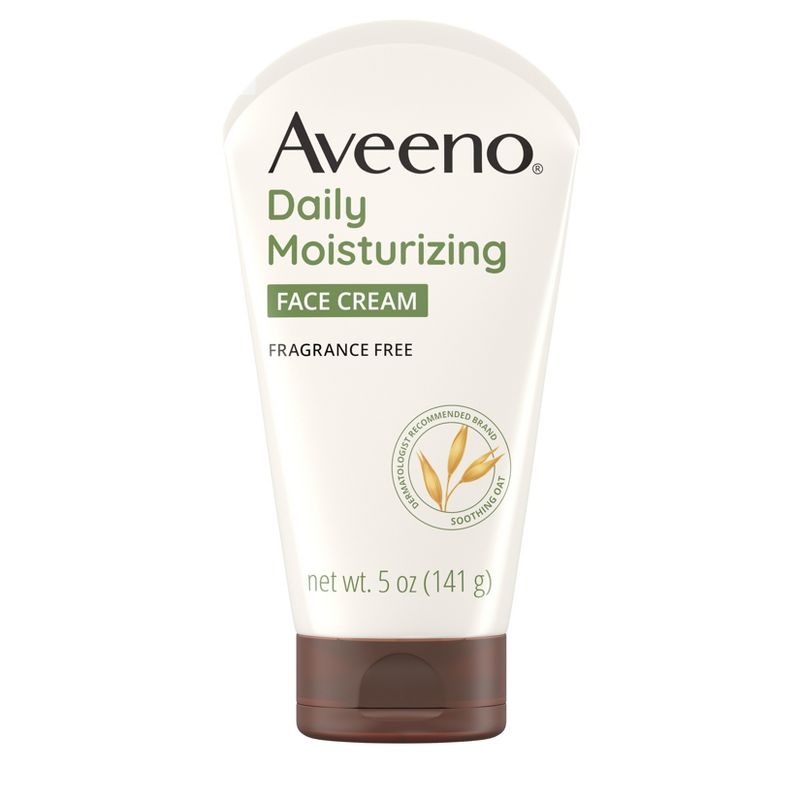 Aveeno Daily Moisturizing Prebiotic Oat Face Cream for Dry Skin - Fragrance Free - 5 oz, 1 of 10