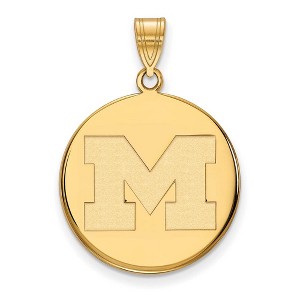 Black Bow Jewelry 10k Yellow Gold Michigan Wolverines NCAA Large Pendant - 1 of 3