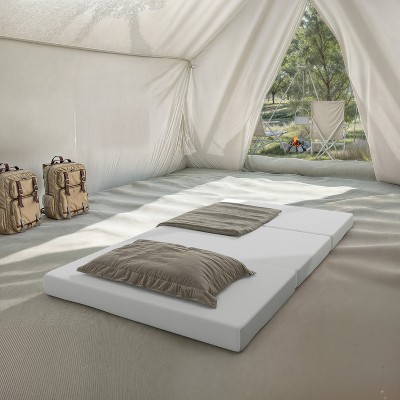 Twin Gray Memory Foam Tri-Fold Sofa Bed