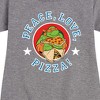 Girls' - Teenage Mutant Ninja Turtles - Peace Love Pizza Graphic Short Sleeve Fleece Dress - 2 of 4