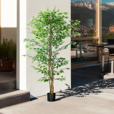 NicBex Artificial Tree 6FT Artificial  Ficus Trees with Pot Natural Wood Trunk, Room Decor for Home Office Foyer Porch