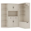 Tiramisubest Hall Cabinet with Storage - Left/Right Design Sideboard with 4 Hooks, Multifunctional Entryway Organizer - 3 of 4