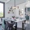 LLHZSY Modern Matte Black Acrylic LED Drum Chandelier Linear Island Pendant Light - 19 7/10" - 4 of 4