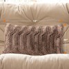 Cheer Collection Luxuriously Soft Faux Fur Throw Pillow With Inserts, Set of 2 - Marble Chocolate - 3 of 4