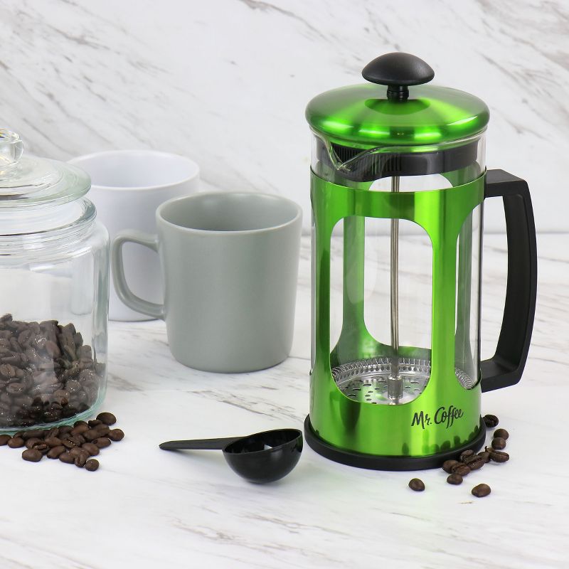 Mr. Coffee 30oz Glass and Stainless Steel French Coffee Press, 3 of 9