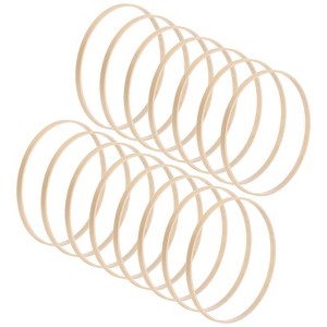 Unique Bargains Wooden Bamboo DIY Wedding Decor Craft Wreath Rings 8 Inch 15 Pcs - 1 of 4