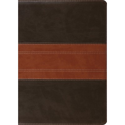 ESV Study Bible, Large Print (Trutone, Forest/Tan, Trail Design) - (Leather Bound)