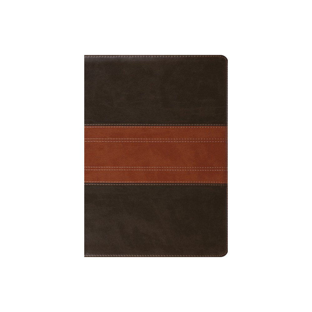 ESV Study Bible, Large Print (Trutone, Forest/Tan, Trail Design) - (Leather Bound)