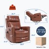 ChicFurnit Living Room Chair Arm Chair Accent Chair Leather Rocker Swivel Recliner with Massage Heat for Living Room, Red/Yellow/Blue/Orange/Brown - 3 of 4