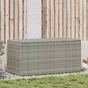 Patio Storage Box Poly Rattan 39.4"x19.7"x19.7" Gray - 1 of 4