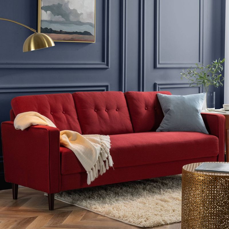 76&#34; Mikhail Sofa Ruby Red - Zinus, 1 of 14