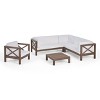 Christopher Knight Home George 5 piece Outdoor Acacia Wood Sectional Set with Coffee Table and Cushions - 2 of 4