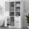 Tall Bathroom Storage Cabinet, 62" Modern Organizer with Doors, Drawers & Adjustable Shelves, Freestanding Cabinet for Bathroom, Kitchen, Living Room - 2 of 4