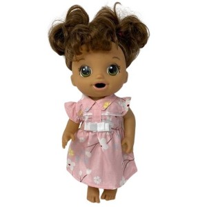 Doll Clothes Superstore Pink Floral Dress Fits Some Baby Alive And Little Baby Dolls - 1 of 4