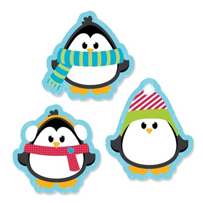 Big Dot of Happiness Holly Jolly Penguin - DIY Shaped Holiday and Christmas Cut-Outs - 24 Count