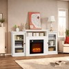 60 Inch Entertainment Center, Farmhouse TV Cabinet with 2 Glass Door, Console Table for Living Room, White - 4 of 4