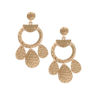 SOHI Women's White Dented Drop Earrings