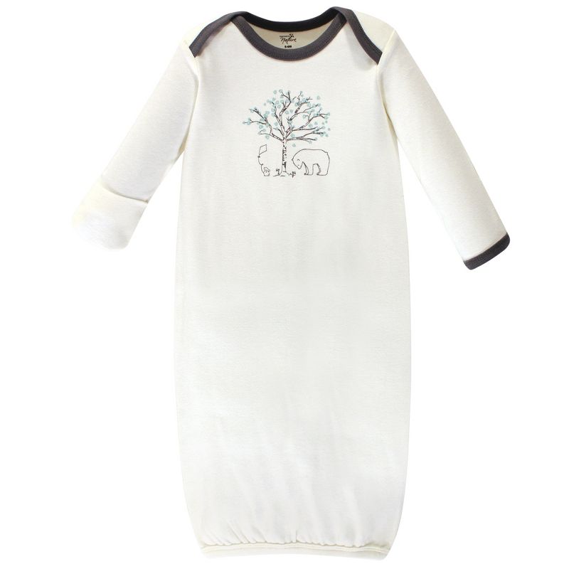 Touched by Nature Baby Organic Cotton Long-Sleeve Gowns 3pk, Birch Tree, 0-6 Months, 5 of 6
