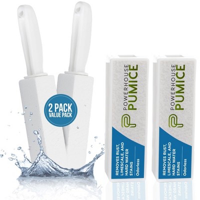 Powerstone Pumice Stone Toilet Bowl Cleaner with Handle (2-pack) - A Reliable and Harmless Solution for Cleaning