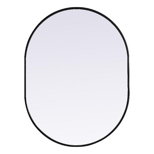 Elegant Lighting Metal Frame Oval Mirror 30x40 Inch in Black - 1 of 4