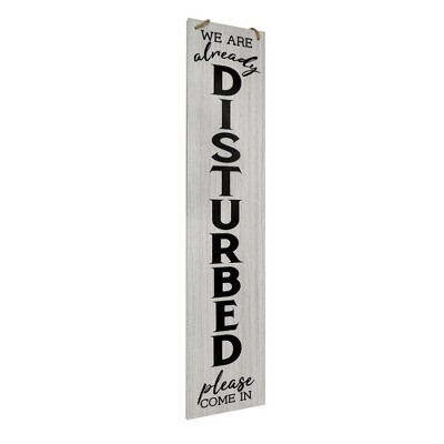 Already Disturbed Happiness' Double Sided Hanging/Leaning Wall Sign - American Art Decor: Modern Metal Art, Vertical Panel