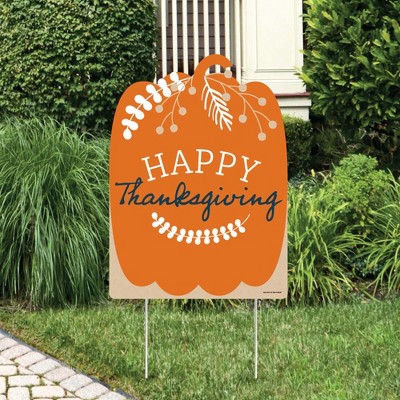 Big Dot of Happiness Happy Thanksgiving - Party Decorations - Fall Harvest Party Welcome Yard Sign