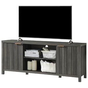 GustoWave TV Console Table for up to 65 Inch TVs, Mid Century Modern TV Stand with Storage Cabinets & Open Shelves - 1 of 4