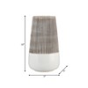 Sagebrook Home 10" Ceramic Vase - Contemporary Ivory and Beige Ridged Design Floral Vase For Decorative Table Accent - Stylish Home, Office, Event - 2 of 4