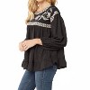 Women's Embroidered Swiss Dot Blouse - entro - 2 of 4