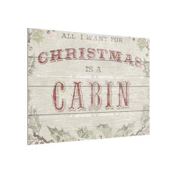 Trademark Fine Art -June Erica Vess 'Cabin Christmas Iv' Wood Slat Art